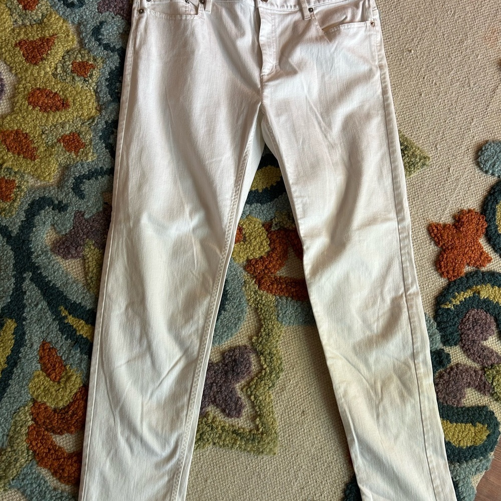 White Denim Jeans Theory Tatiana